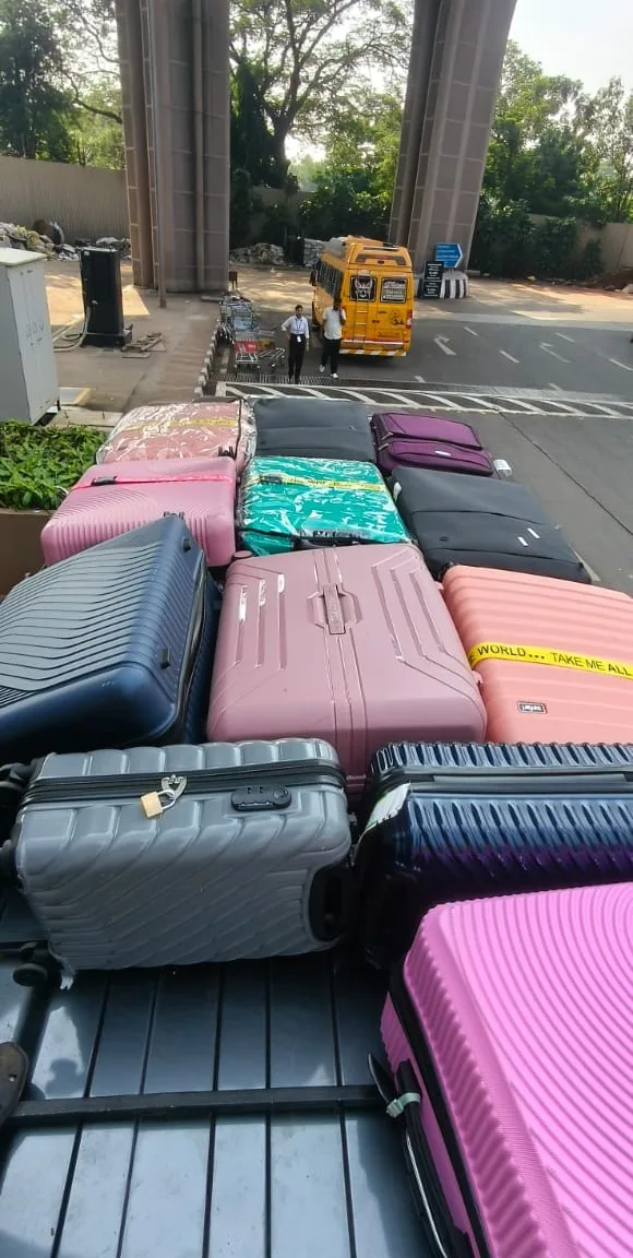 Luggage loaded suitcases