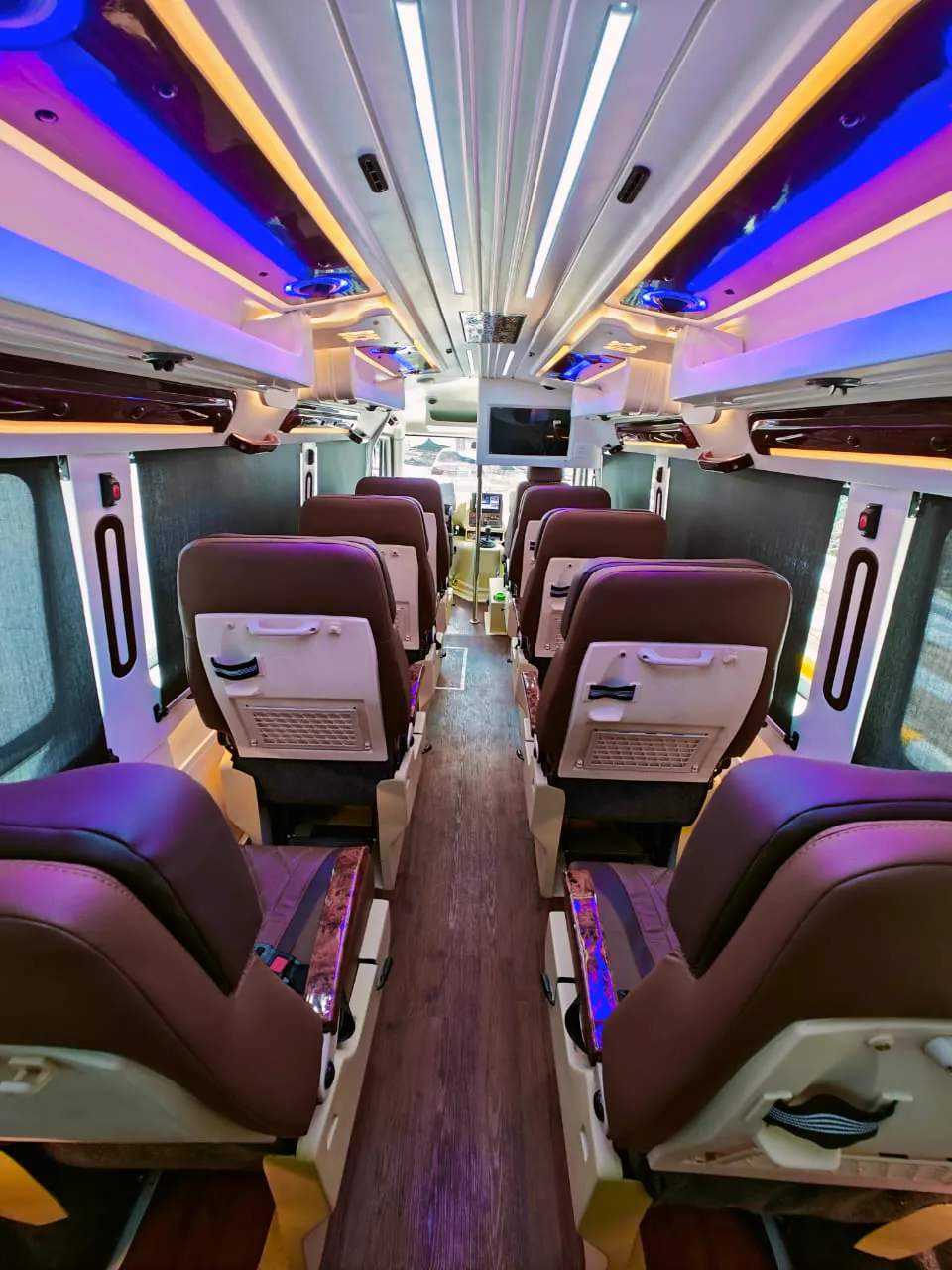 Maharaja tempo traveller, seat back and headrest