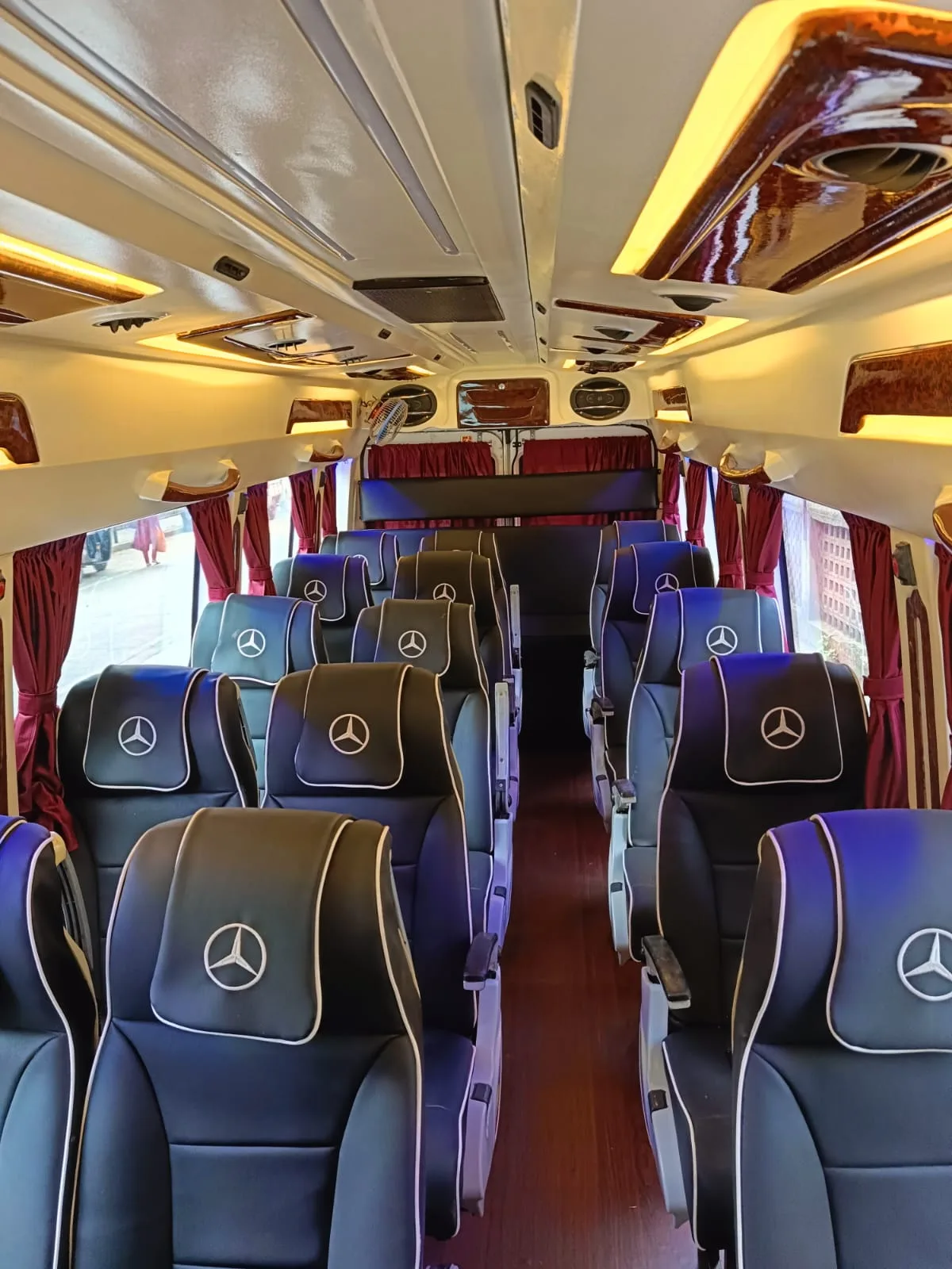 Mercedes coach interior aisle seats