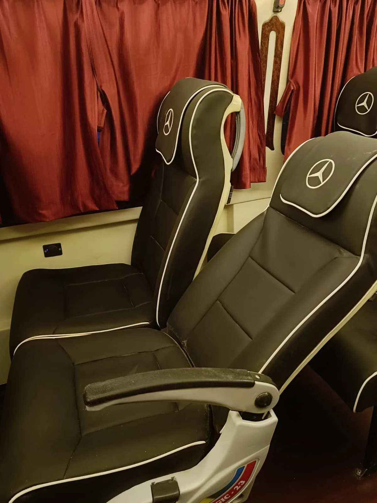 Mercedes coach leather seat detail