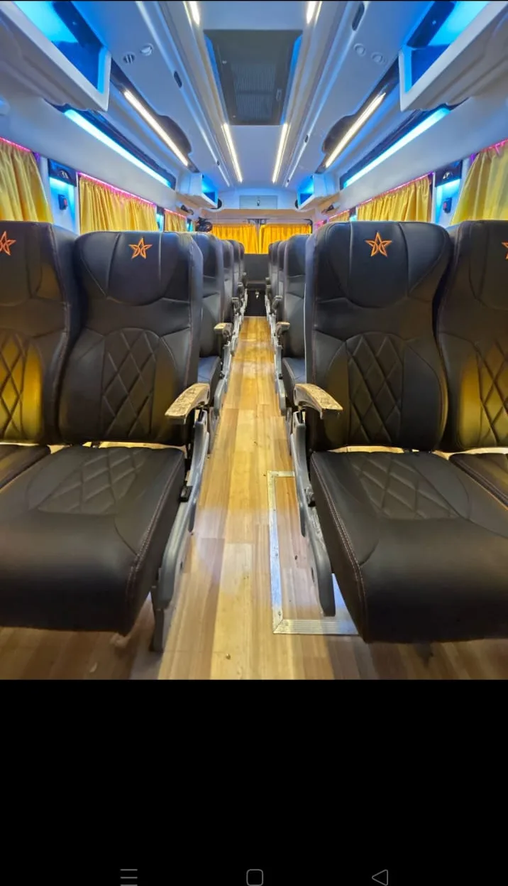 Tempo traveller 13 seater AC interior