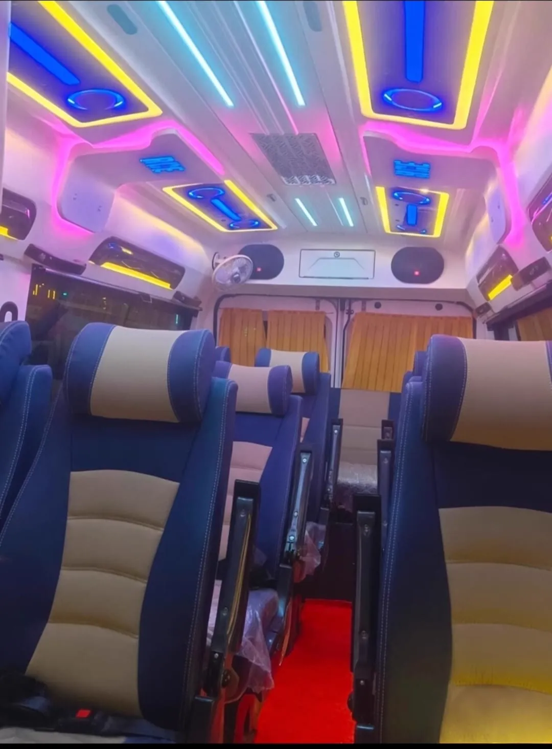 Tempo traveller, seats from the front