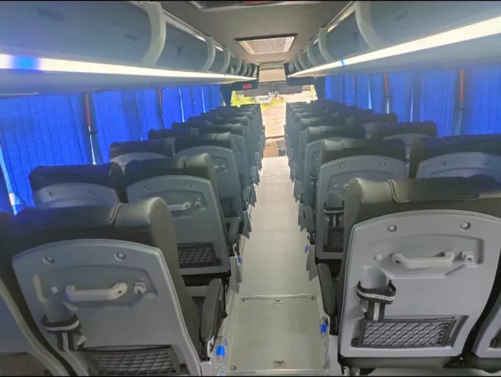 Volvo 9600 49 seater, seating down the aisle